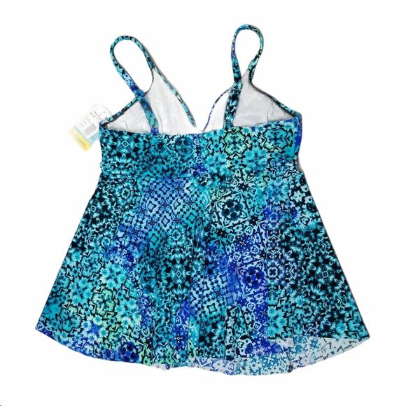 Swim Solutions Santorini Tankini Top Size 10 - Picture 4 of 9